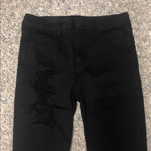 american eagle hi rise ripped black jeggings
